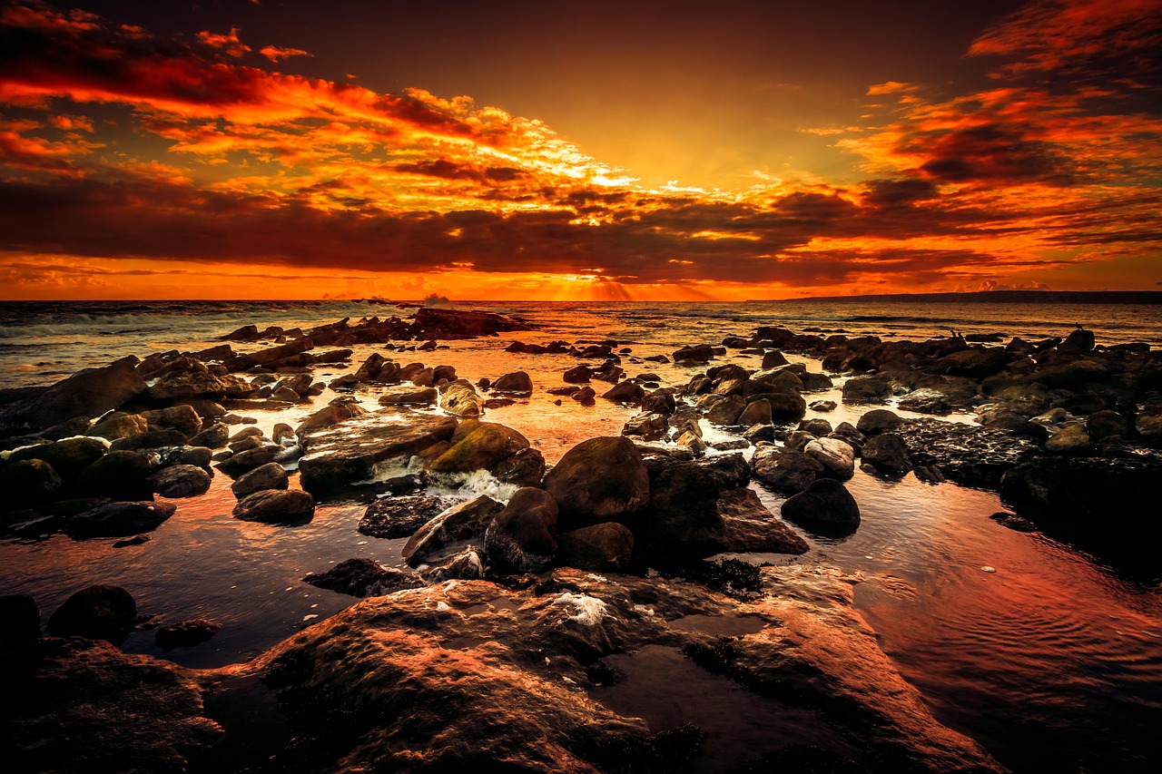 Fuego Filey Brigg Quemar Cielo - Foto gratis en Pixabay
