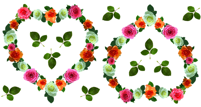 Rosenmuster, Rosen, Herzen