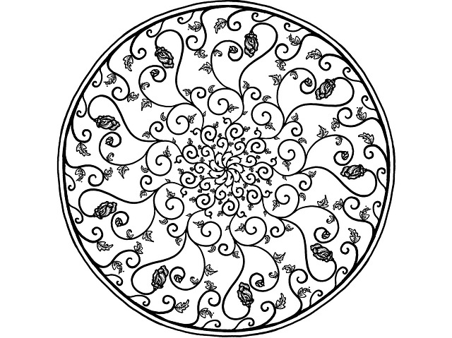 Free medieval flower pattern illustration
