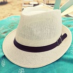 hat, beach, sun