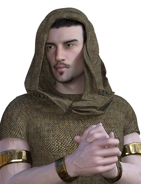 Free man middle ages portrait illustration
