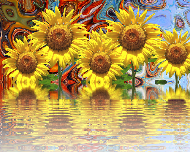 Download free HD stock image of Sunflowers Summer Free sunflowers summer sun illustration