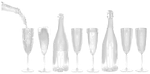 glasses free, transparent, wine glasses