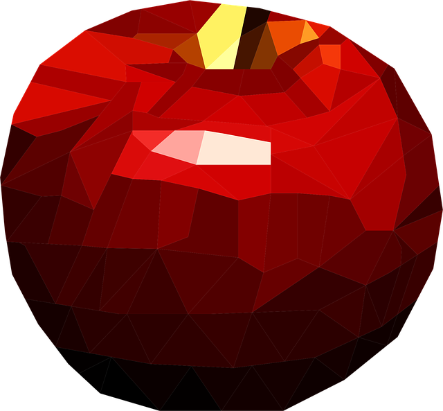 Free low poly apple poly vector
