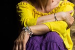 woman, colours, yellow