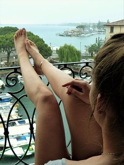 Young Woman, Holiday, Sit, Window