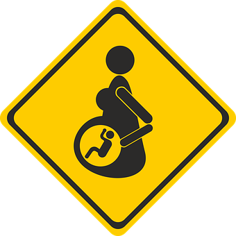 Free Pregnant Warning Sign vector and picture