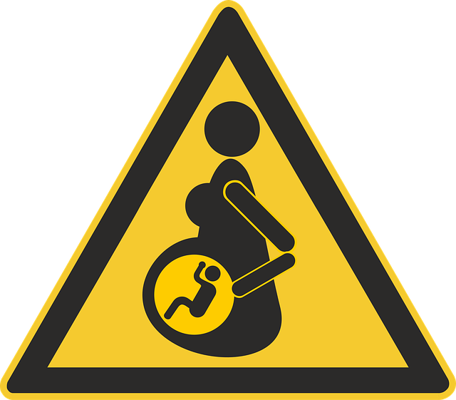 Free pregnant warning sign sign vector