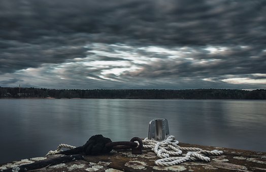 See, Wolken, Landschaft, Abendstimmung