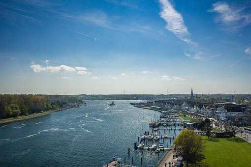 Wasserstraße, Hafen, Sommer, Kreuzfahrt
