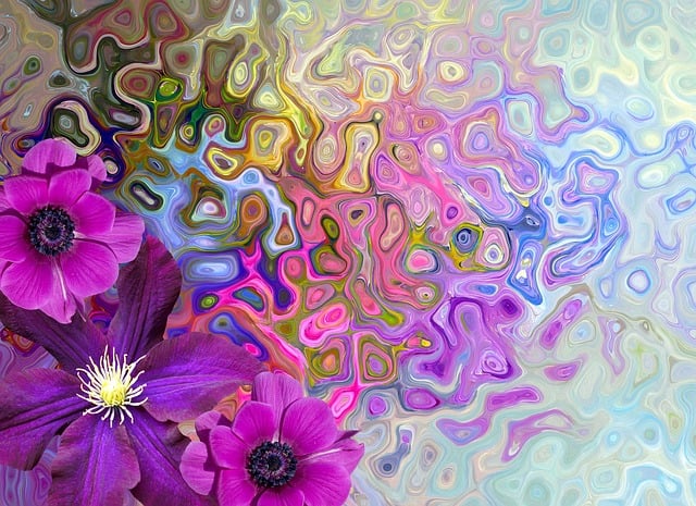 Free summer anemone clematis blossom illustration