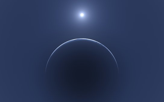 Nachthimmel, Sonne, Mond, Blau