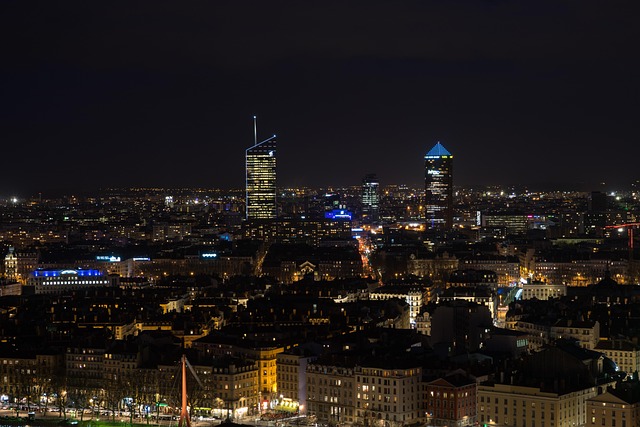 Lyon, Frankrig, By, Nat, Arkitektur
