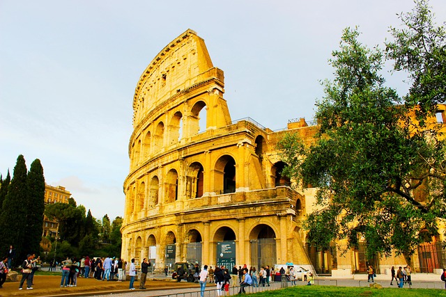 Rom, Bäume, Italien, Kolosseum, Symbol