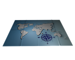 map of the world, map creased, blue