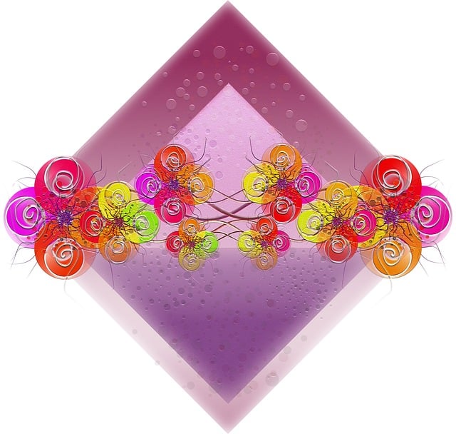 Free diamond flowers floral illustration