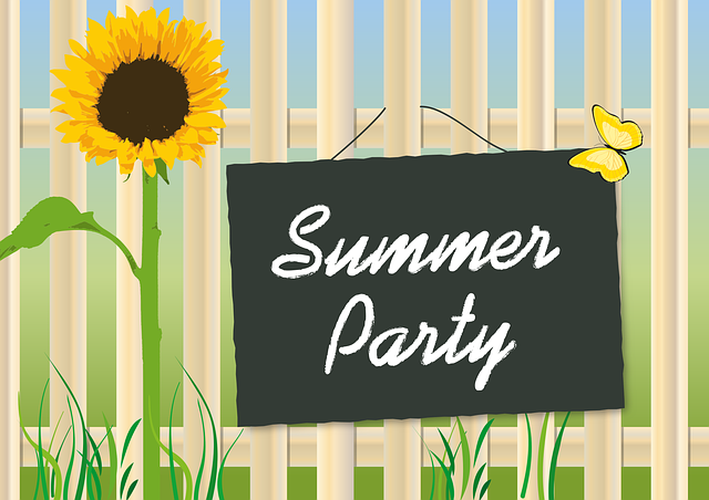 Free summer party sunflower garden vector
