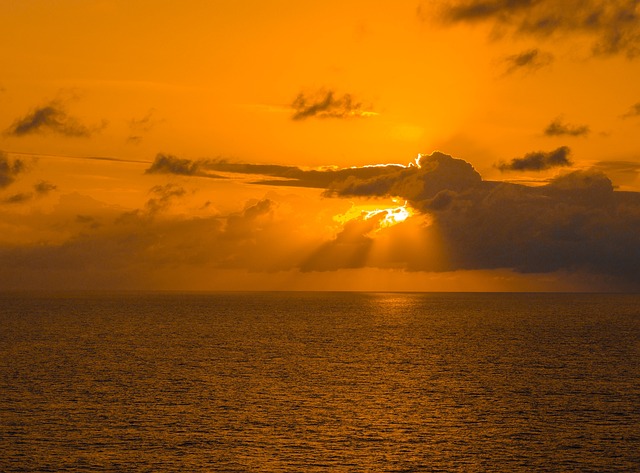 Atardecer, Mar Caribe, Tranquilo
