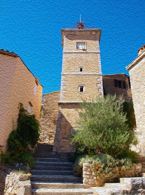 Free tower provence bell tower illustration