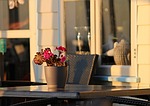 evening light, beach bar, decoration