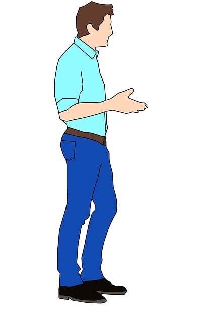 Free hi man blue illustration