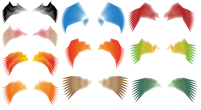 Free wing colorful wings illustration