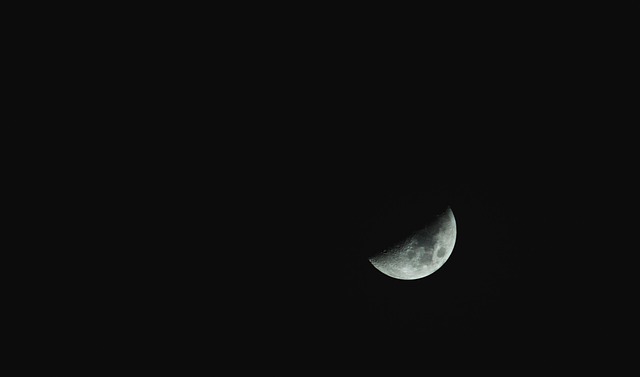 Lua, Sombrio, Céu, Noite, Preto