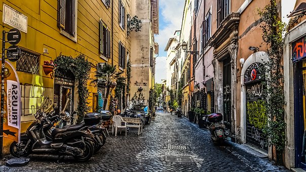 ローマ, トラステヴェレ, 旅行, 旅, 都市, イタリア, ロマンチック