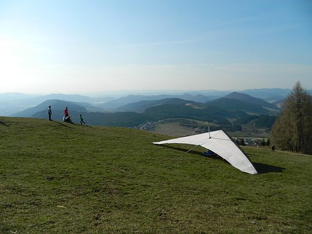 Paraglyding, Glider, Krídllo, Bakke