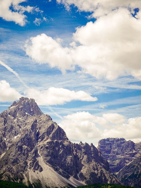 Dolomitter, Bjerge, Skyer, Himmel