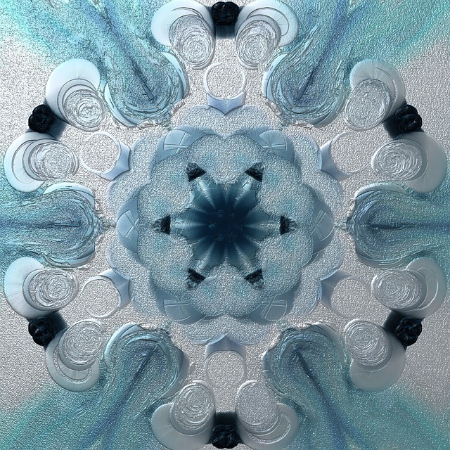 Free mandala silver blue illustration