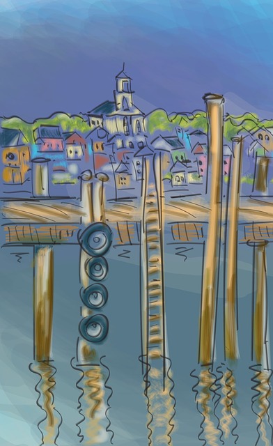 Free Provincetown Wharf illustration and picture