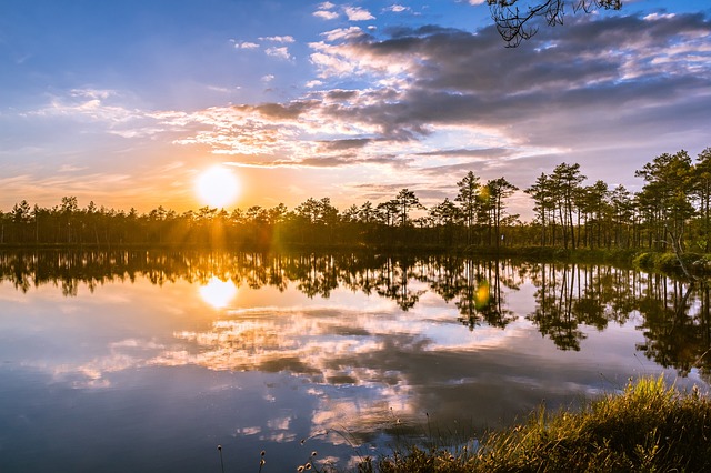 Landschap, Zonsondergang, Natuur
