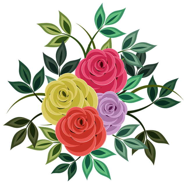 Free roses nature flowers illustration