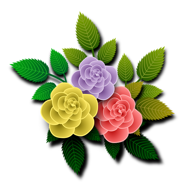Free roses flowers floral illustration