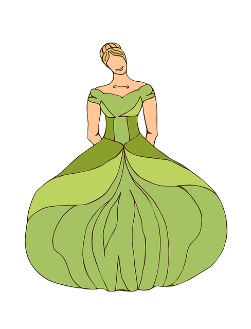 Free woman princess dress vector