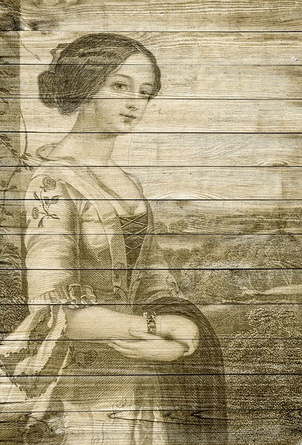 Free Lady On Wood photo and picture