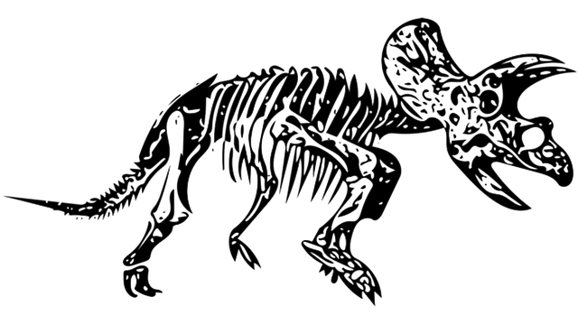 Free triceratops dinosaur fossil illustration