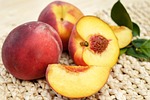 peach, fruit, red
