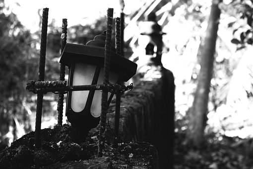 Lampe, Licht, Schwarz Und Weiß, Schwarz