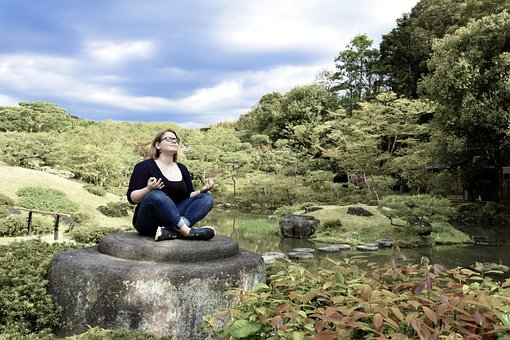 Meditation, Japanischer Garten, Himmel