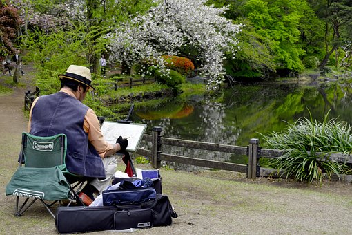 Künstler, Japan, Japanischer Garten