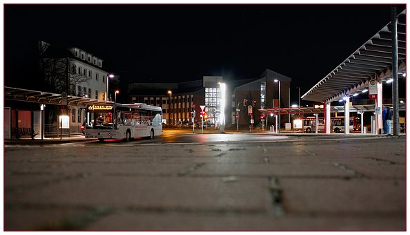 Station, Nat, Gratis Tapet, Bus, Stoppe