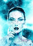 woman, written, eyes