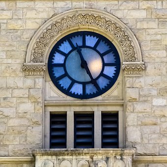 Clock, White, Building, Classic, Vintage