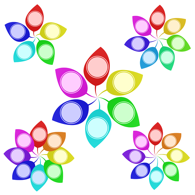 Free leaves infographics rainbow vector