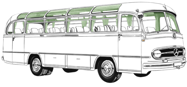 Free antique car mercedes benz type o321h illustration