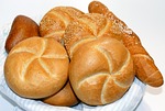 roll, salt bar, kaiser roll