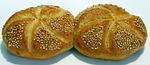 sesame seed bun, kaiser roll, breakfast