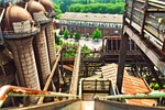 architecture, steel mill, factory building